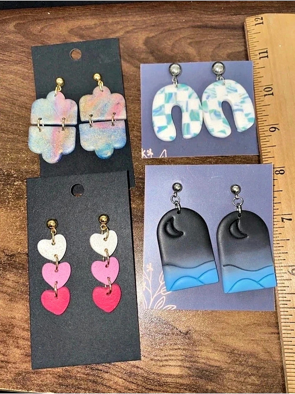 Colorful Statement Earrings bundle clay with surgical steel post